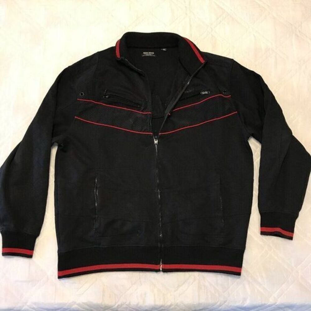 Parish Nation black‎ heavy jacket trimed in red size 3X